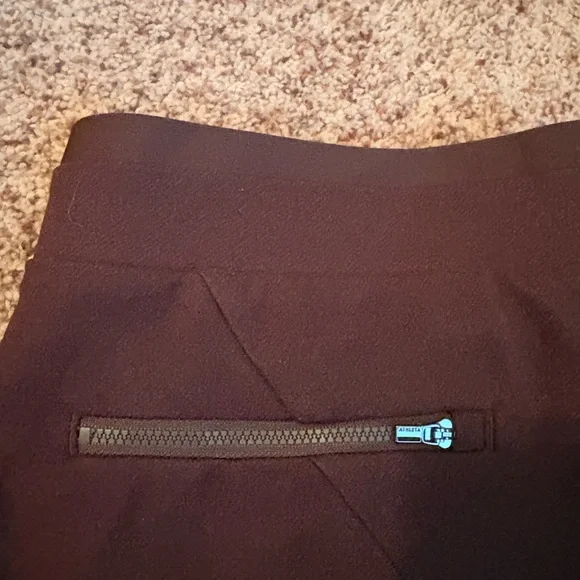 Athleta Venice Heathered Pintuck Chocolate Brown Pants - Picture 3 of 9